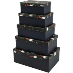 Kartonagen, Dunkelgrau, 5 Stück