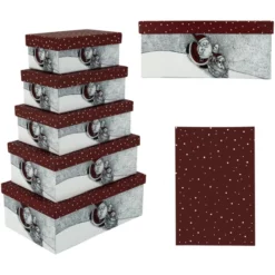 Kartonagen, Weiß/rot, 5 Stück -Wohnen Wohndeko Verkäufe unnamed file 1299