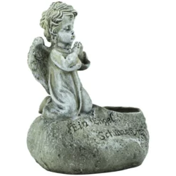 Grabschmuck, Trauerengel Mit Kerzenhalter, Grau -Wohnen Wohndeko Verkäufe unnamed file 1380