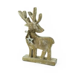 NOOR LIVING Dekofigur, Rentier, Holzfarben