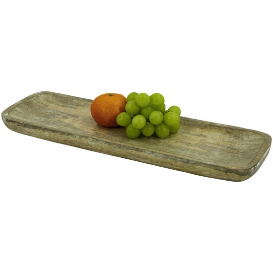 NOOR LIVING Tablett, Holzfarben/weiß 4 NOOR LIVING Tablett, Holzfarben/weiß – Bild 2