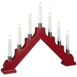 KONSTSMIDE Holzleuchter 7-flammig, Rot, Innen