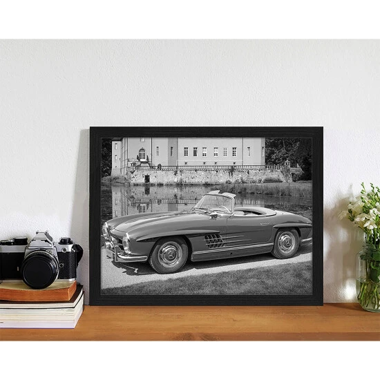 ANY IMAGE Digitaldruck »Mercedes Benz 300 SL Roadster«, Rahmen: Buchenholz, Schwarz 6 ANY IMAGE Digitaldruck »Mercedes Benz 300 SL Roadster«, Rahmen: Buchenholz, Schwarz – Bild 4