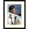 ANY IMAGE Digitaldruck »John F. Kennedy Mit Zeitung«, Rahmen: Buchenholz, Schwarz