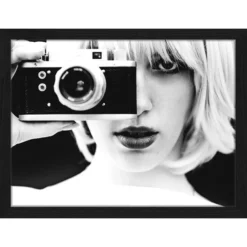 ANY IMAGE Digitaldruck »Analog Kamera«, Rahmen: Buchenholz, Schwarz