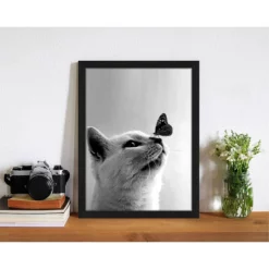 ANY IMAGE Digitaldruck »Hübsche Katze«, Rahmen: Buchenholz, Schwarz -Wohnen Wohndeko Verkäufe unnamed file 2056