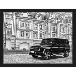 ANY IMAGE Digitaldruck »Mercedes Benz G63 AMG«, Rahmen: Buchenholz, Schwarz