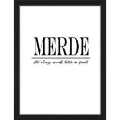 ANY IMAGE Digitaldruck »Merde«, Rahmen: Buchenholz, Schwarz