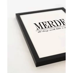 ANY IMAGE Digitaldruck »Merde«, Rahmen: Buchenholz, Schwarz -Wohnen Wohndeko Verkäufe unnamed file 2123