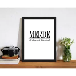 ANY IMAGE Digitaldruck »Merde«, Rahmen: Buchenholz, Schwarz -Wohnen Wohndeko Verkäufe unnamed file 2124
