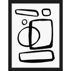 ANY IMAGE Digitaldruck »Abstrakt Minimalismus In Schwarz«, Rahmen: Buchenholz, Schwarz