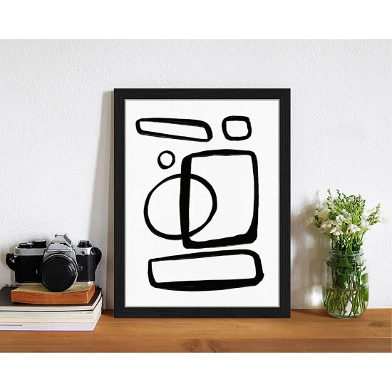 ANY IMAGE Digitaldruck »Abstrakt Minimalismus In Schwarz«, Rahmen: Buchenholz, Schwarz 4 ANY IMAGE Digitaldruck »Abstrakt Minimalismus In Schwarz«, Rahmen: Buchenholz, Schwarz – Bild 2