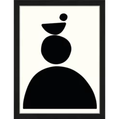 ANY IMAGE Digitaldruck »Abstrakt Minimalismus In Schwarz III«, Rahmen: Buchenholz, Schwarz