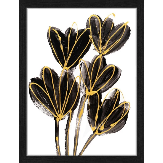 ANY IMAGE Digitaldruck »Schwarze Blumen«, Rahmen: Buchenholz, Schwarz 3 ANY IMAGE Digitaldruck »Schwarze Blumen«, Rahmen: Buchenholz, Schwarz