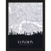 ANY IMAGE Digitaldruck »Stadtplan London«, Rahmen: Buchenholz, Schwarz