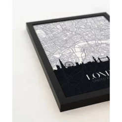 ANY IMAGE Digitaldruck »Stadtplan London«, Rahmen: Buchenholz, Schwarz -Wohnen Wohndeko Verkäufe unnamed file 2236