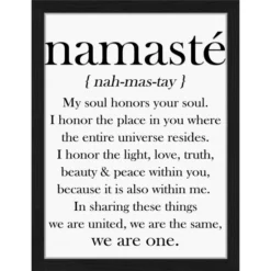 ANY IMAGE Digitaldruck »Namasté«, Rahmen: Buchenholz, Schwarz