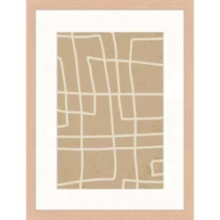 ANY IMAGE Digitaldruck »Abstraktes Labyrinth«, Rahmen: Buchenholz, Natur