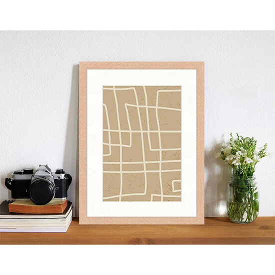 ANY IMAGE Digitaldruck »Abstraktes Labyrinth«, Rahmen: Buchenholz, Natur 4 ANY IMAGE Digitaldruck »Abstraktes Labyrinth«, Rahmen: Buchenholz, Natur – Bild 2