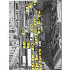 ANY IMAGE Kunstdruck »New York Taxis«, Mehrfarbig, Alu-Dibond