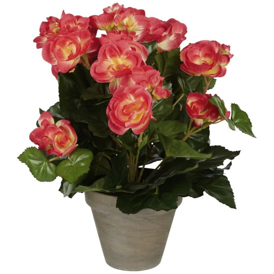 Mica® Decorations Kunstblume, Begonia, Dunkelrosa, Rund 3 Mica® Decorations Kunstblume, Begonia, Dunkelrosa, Rund