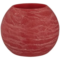 CASAYA LED-Kerze »Rustic«, Ø 12 Cm, Rot, Timerfunktion, 3D-Flacker-Effekt, Timer