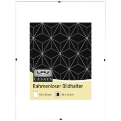 Bilderrahmen, CASAYA Rahmenloser Bildhalter, Transparent, 40x50 Cm