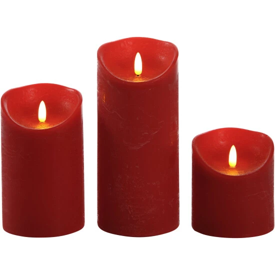 CASAYA LED-Kerze »3D Rustic FLAME«, Ø 9 Cm, Rot, Timer 4 CASAYA LED-Kerze »3D Rustic FLAME«, Ø 9 Cm, Rot, Timer – Bild 2