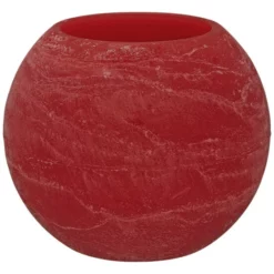 CASAYA LED-Kerze »Rustic«, Ø 7,5 Cm, Rot, Timerfunktion, 3D-Flacker-Effekt, Timer