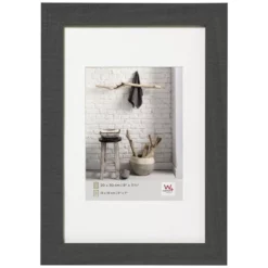 Walter Design Bilderrahmen, HOME HOLZRAHMEN, Grau, 21x29,7 Cm