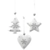 CASAYA Dekoanhänger Weihnachten, Hängeornament, Stern/Herz/Baum Mit Glitter
