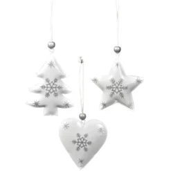 CASAYA Dekoanhänger Weihnachten, Hängeornament, Stern/Herz/Baum Mit Glitter