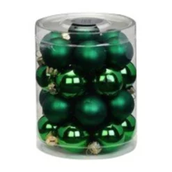 CASAYA Weihnachtskugel, Ø: 3 Cm, Tannengrün, 28 Stück