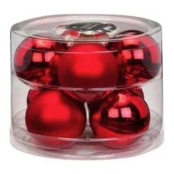 CASAYA Weihnachtskugel, Ø: 7 Cm, Rot, 8 Stück