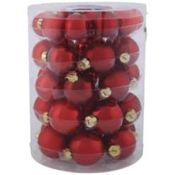 CASAYA Weihnachtskugel, Rot, 44 Stück
