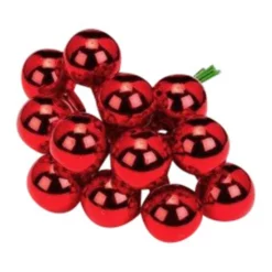 CASAYA Spiegelbeeren, Ø: 2 Cm, Uni, Rot, 12 Stück