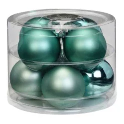 CASAYA Weihnachtskugel, Ø: 7 Cm, Mintgrün, 8 Stück
