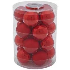 CASAYA Weihnachtskugel, Ø: 6 Cm, Rot, 20 Stück
