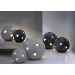 Windlicht Windlicht Sternkugel, D 23xH 22 Cm, Anthrazit Mit Glitter, Magnesia