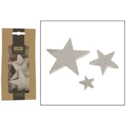 CASAYA Basteln Holzstern Weiß, 15 Stück