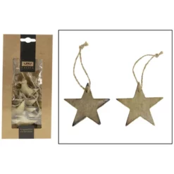 CASAYA Basteln Holzstern Natur, 10 Stück