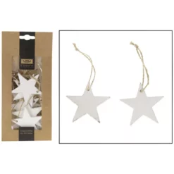 CASAYA Basteln Holzstern Weiß, 10 Stück