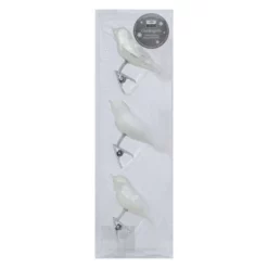CASAYA Weihnachtsanhänger Vogel Uni, 8 Cm, Just White, 3 Stück/Box