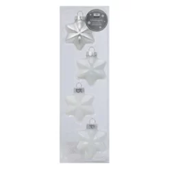 CASAYA Weihnachtsanhänger Strahlenstern Uni, 6 Cm, Just White, 4 Stück/Box