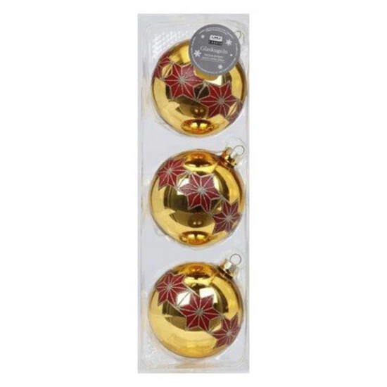 CASAYA Weihnachtskugel Kugel Deko, 8 Cm, Facets, Amber Gold Glanz, 3 St/Box 3 CASAYA Weihnachtskugel Kugel Deko, 8 Cm, Facets, Amber Gold Glanz, 3 St/Box
