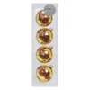 CASAYA Weihnachtskugel Kugel Deko, 6 Cm, Facets, Amber Gold Glanz, 4 St/Box