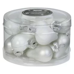 CASAYA Weihnachtsanhänger Herz Uni, 4 Cm, Just White, 10 Stück/Dose