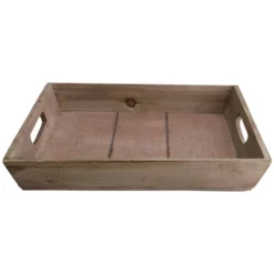 Deko-Figur Tablett, B 28 X L 28 X H 4,5 Cm, Braun Holz