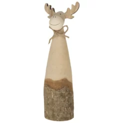 Deko-Figur Holz Rentier, L 7,5 X B 6 X H 25,5 Cm, Natur