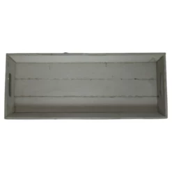 Deko-Figur Tablett, B 20 X L 48 X H 3,5 Cm, Weiss Holz